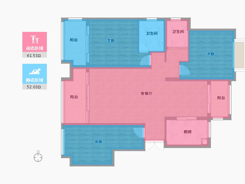 湖南省-岳阳市-富兴御城-101.60-户型库-动静分区