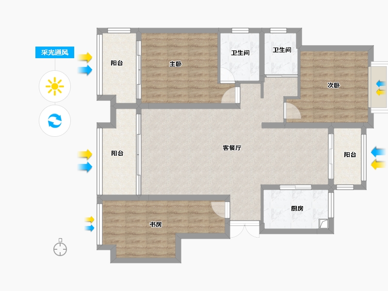 湖南省-岳阳市-富兴御城-101.60-户型库-采光通风