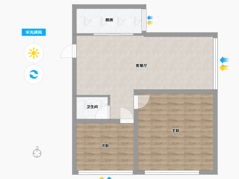 天津-天津市-龙亭家园-71.20-户型库-采光通风