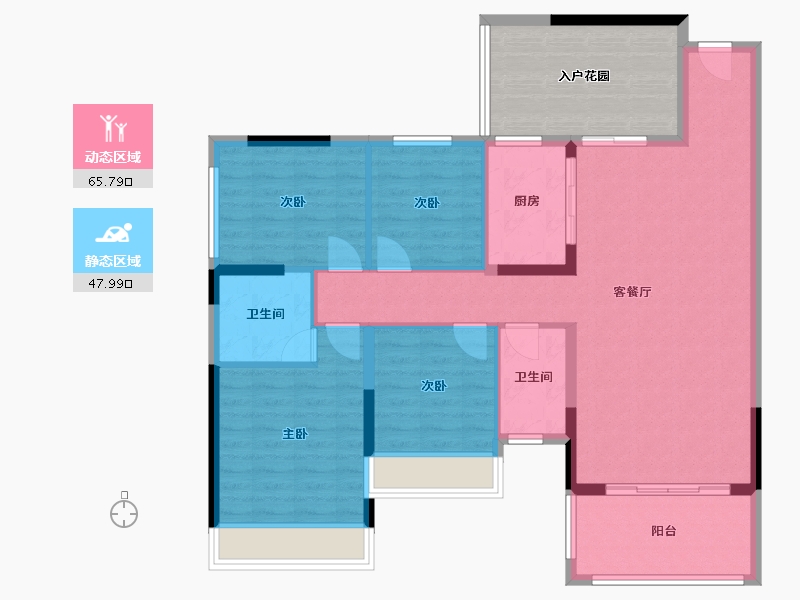 广西壮族自治区-贵港市-盛世荷悦府-104.53-户型库-动静分区