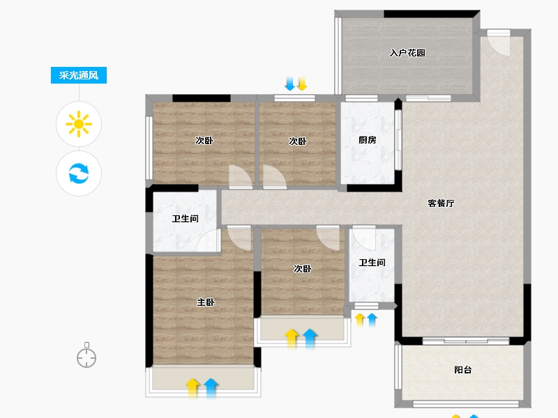 广西壮族自治区-贵港市-盛世荷悦府-104.53-户型库-采光通风