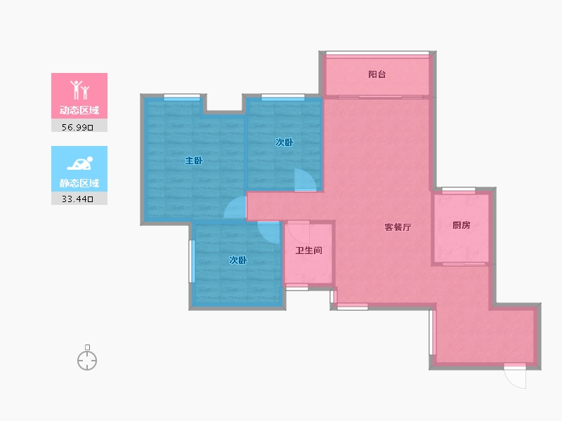 四川省-泸州市-绿苑阳光水岸-B区-99.78-户型库-动静分区