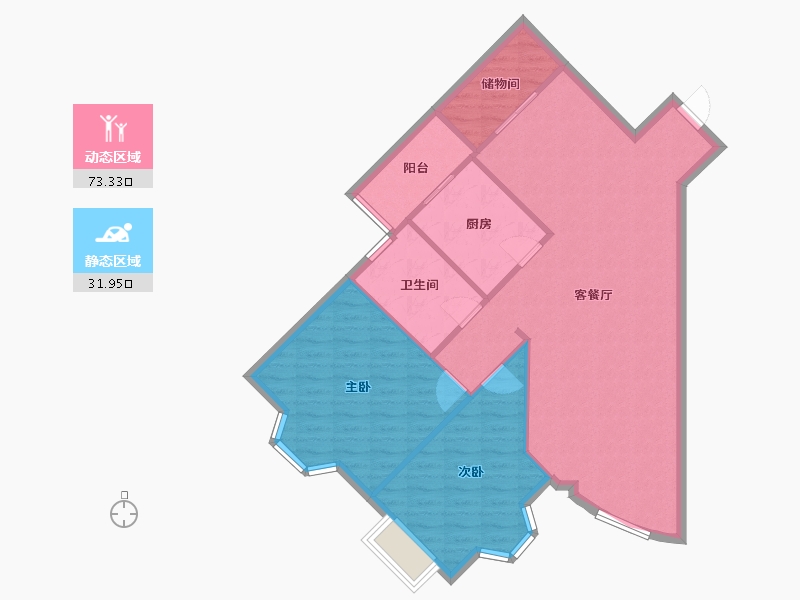 四川省-成都市-锦江花园城-101.25-户型库-动静分区