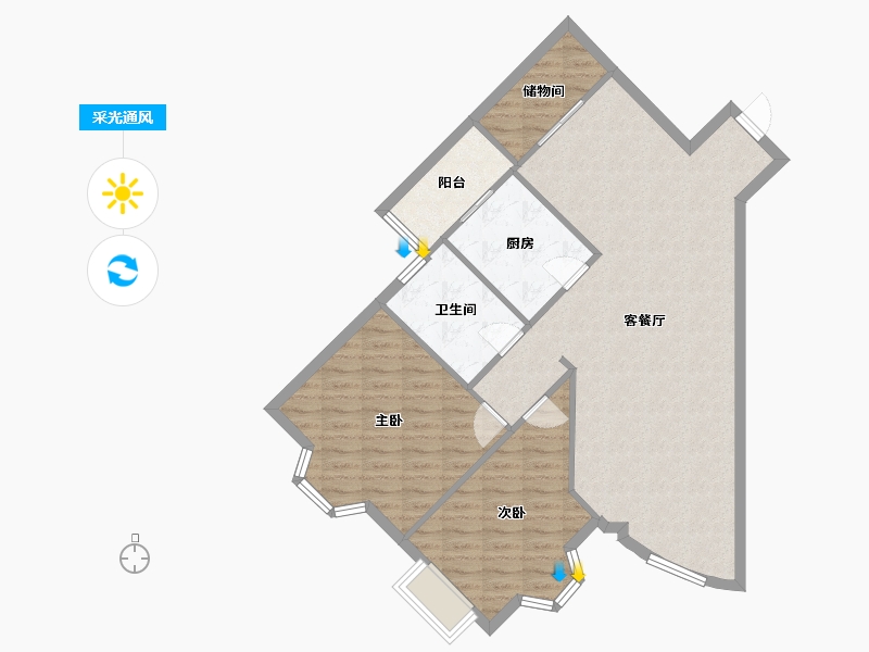 四川省-成都市-锦江花园城-101.25-户型库-采光通风