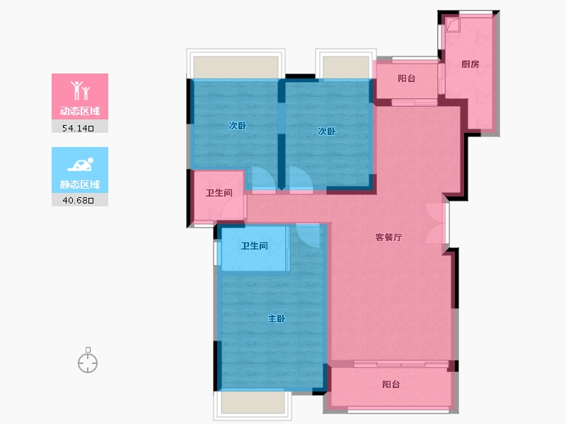 四川省-广安市-加德学府一号-85.60-户型库-动静分区