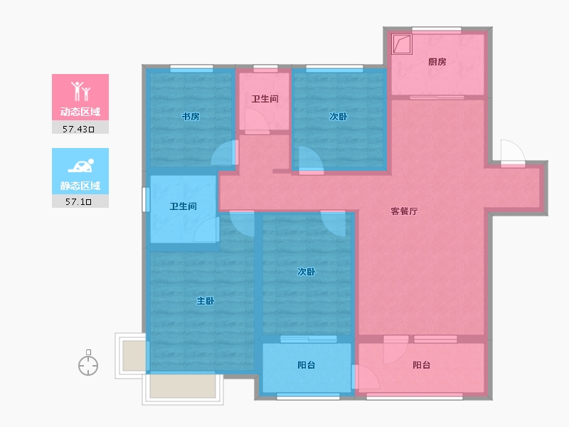 山东省-济宁市-鑫悦豪庭-117.42-户型库-动静分区