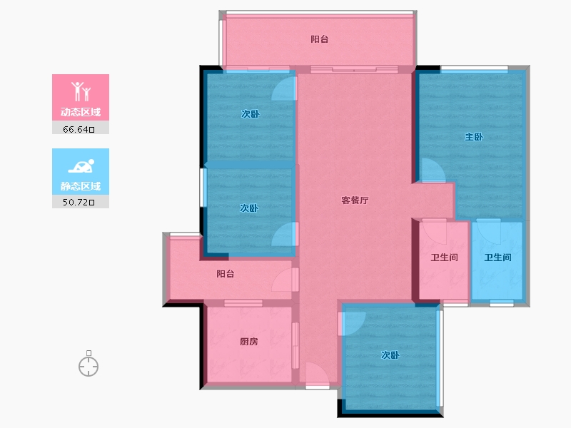 广西壮族自治区-百色市-龙景江韵-85.00-户型库-动静分区