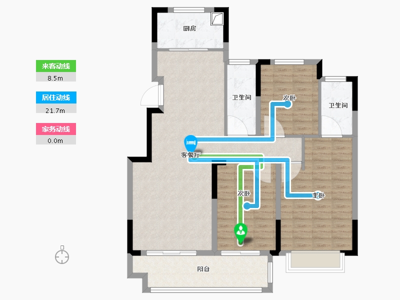 安徽省-蚌埠市-文雅书苑-106.00-户型库-动静线