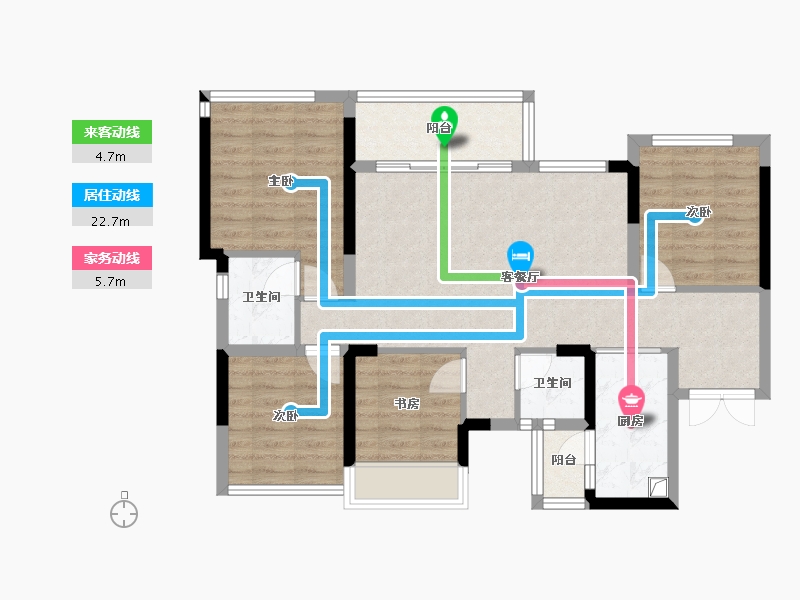 四川省-南充市-科华云玺台-86.40-户型库-动静线