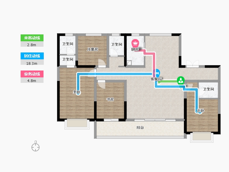 河北省-石家庄市-高新苑-154.40-户型库-动静线