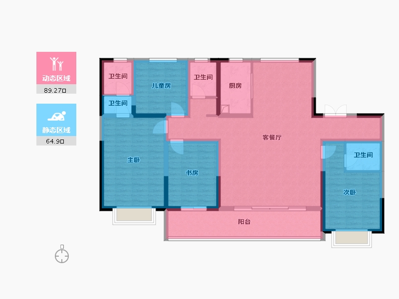 河北省-石家庄市-高新苑-154.40-户型库-动静分区