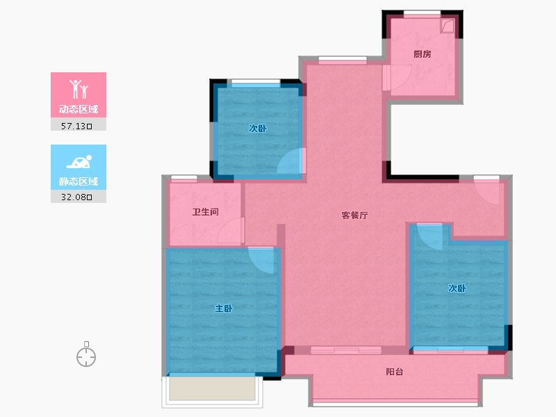 江苏省-徐州市-文韵-89.00-户型库-动静分区