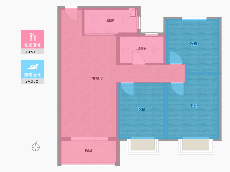 山西省-晋中市-新晋世家-81.66-户型库-动静分区