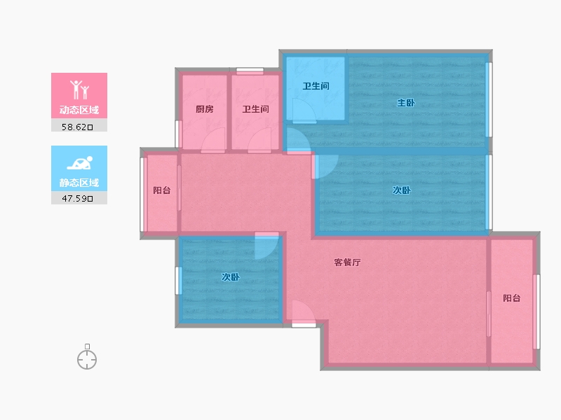 广东省-深圳市-锦林新居-94.54-户型库-动静分区