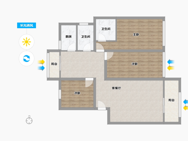 广东省-深圳市-锦林新居-94.54-户型库-采光通风