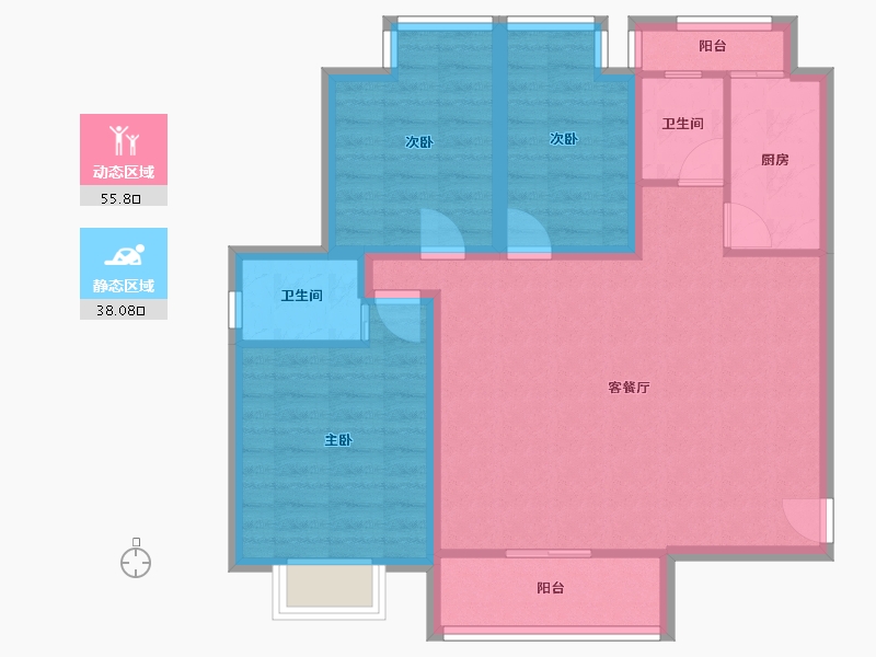 广东省-深圳市-云顶翠峰(一期)-83.77-户型库-动静分区