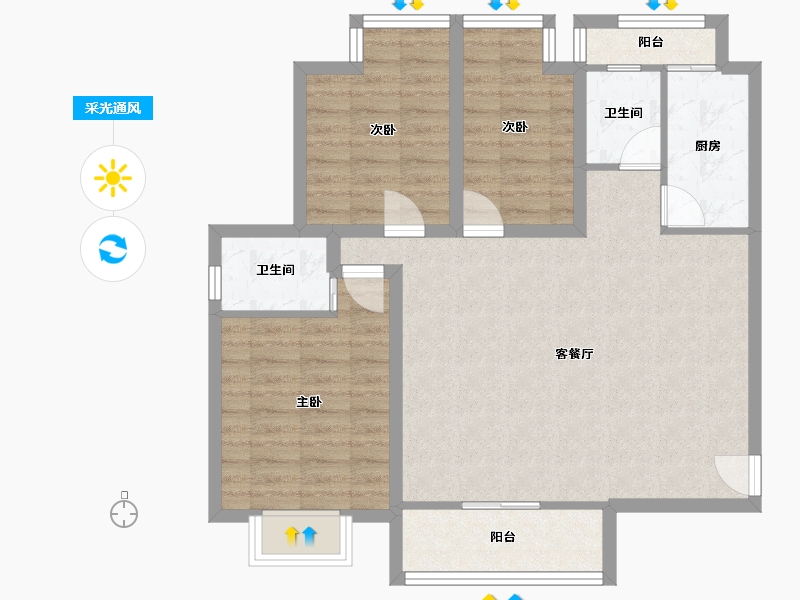 广东省-深圳市-云顶翠峰(一期)-83.77-户型库-采光通风