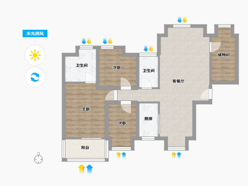 广东省-深圳市-翰岭院-79.28-户型库-采光通风