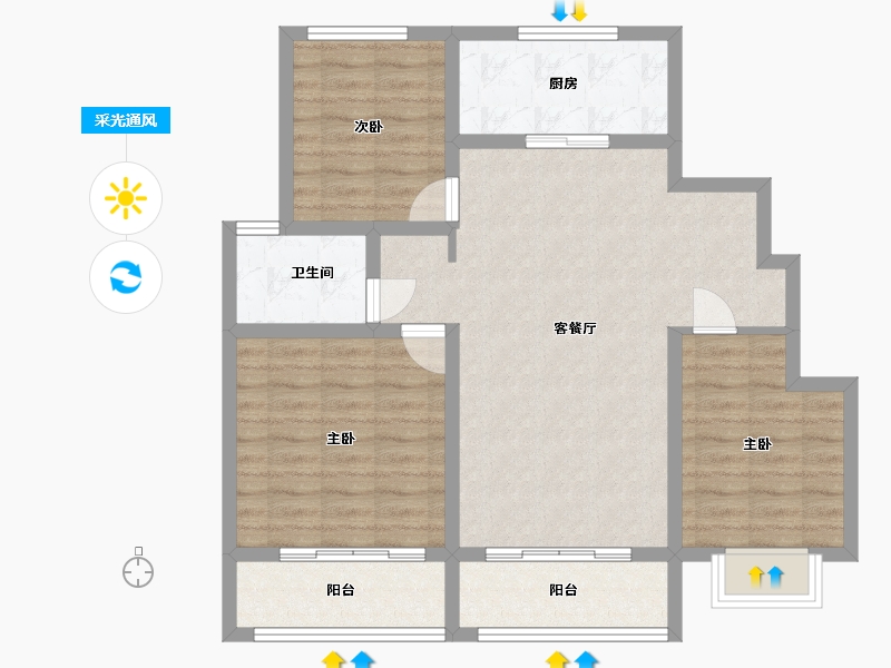 甘肃省-酒泉市-锦绣家园-95.20-户型库-采光通风