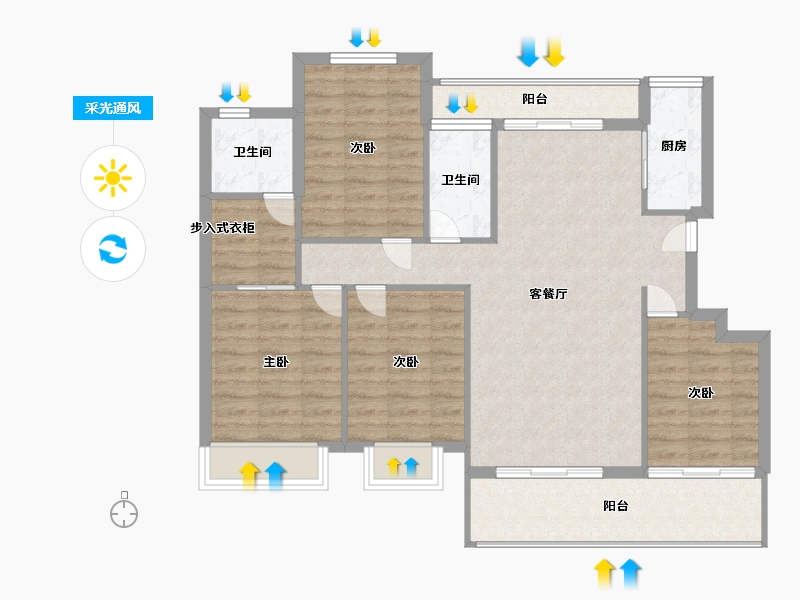 江西省-吉安市-状元华府-100.00-户型库-采光通风