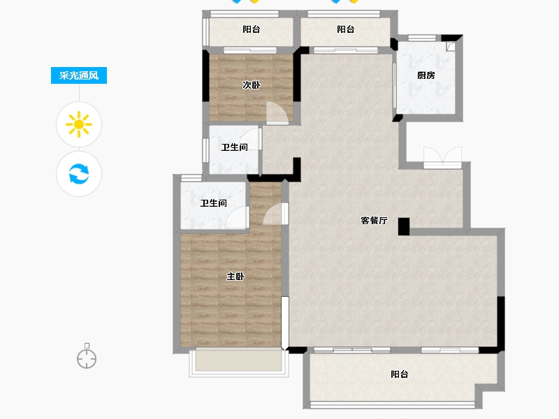 安徽省-亳州市-三巽和悦府-116.00-户型库-采光通风