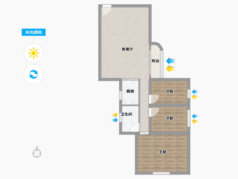 广东省-深圳市-百花公寓二期-65.69-户型库-采光通风