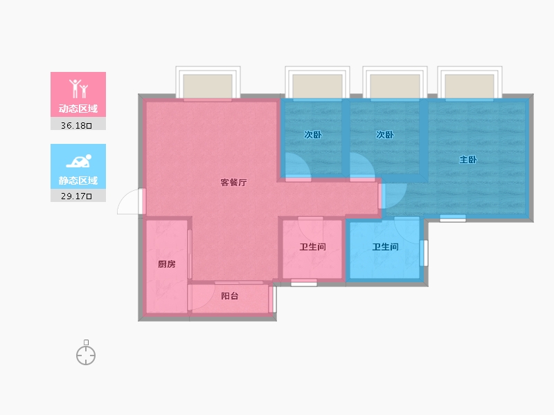 广东省-深圳市-宣嘉华庭-57.33-户型库-动静分区