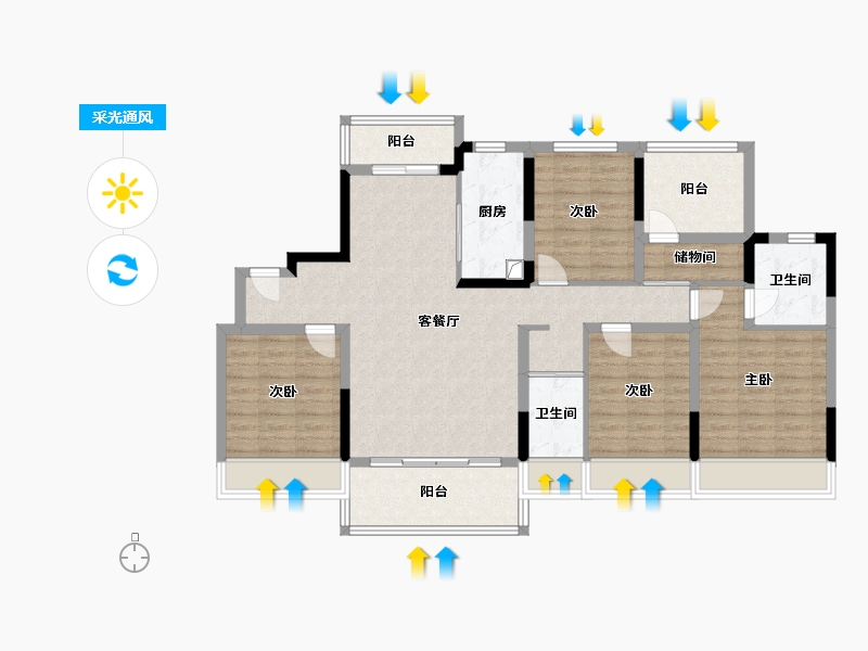 广西壮族自治区-来宾市-合山碧桂园-116.00-户型库-采光通风