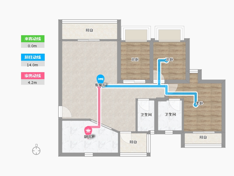 广东省-深圳市-风临左岸-70.87-户型库-动静线