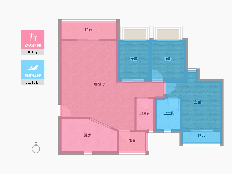 广东省-深圳市-风临左岸-70.87-户型库-动静分区