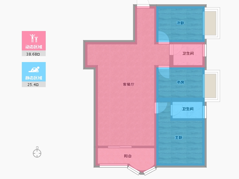 广东省-深圳市-帝港海湾豪园-56.04-户型库-动静分区