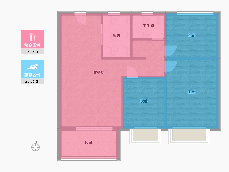 安徽省-亳州市-文德清华书香-69.60-户型库-动静分区