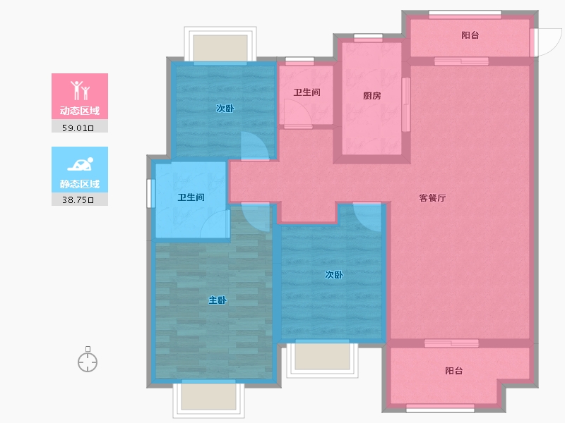 湖北省-襄阳市-国投·岸芷汀兰-100.00-户型库-动静分区