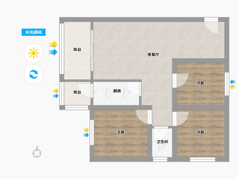 广东省-深圳市-锦林新居-57.07-户型库-采光通风