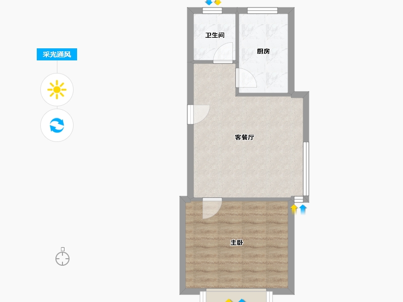 山东省-青岛市-渤海湾花园-46.89-户型库-采光通风