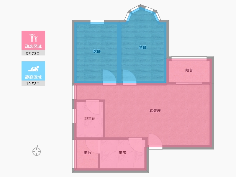 广东省-深圳市-玮鹏花园-50.69-户型库-动静分区