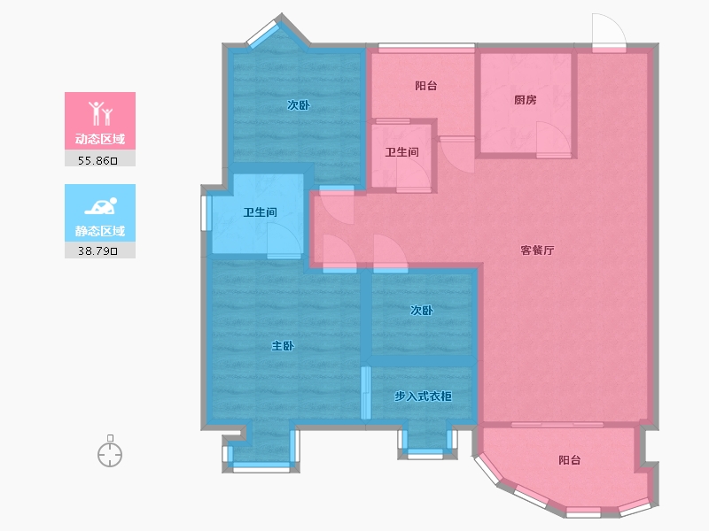 广东省-深圳市-东海花园(二期)-83.74-户型库-动静分区