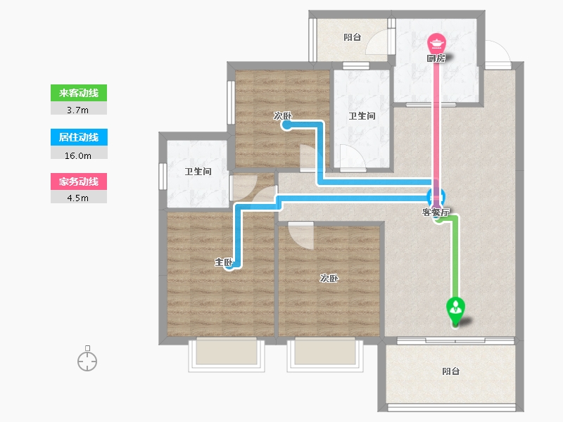 广西壮族自治区-桂林市-荷岸华庭-88.19-户型库-动静线