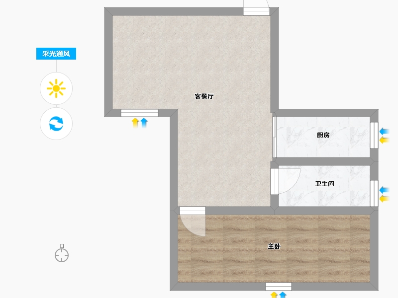 广东省-深圳市-彩福大厦-42.63-户型库-采光通风