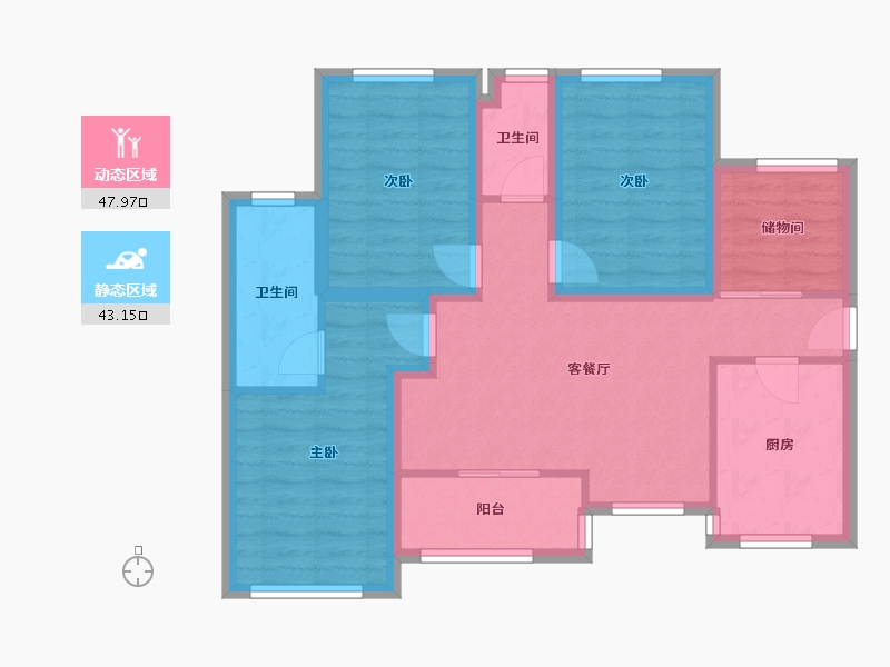 广东省-深圳市-中城天邑花园-80.21-户型库-动静分区