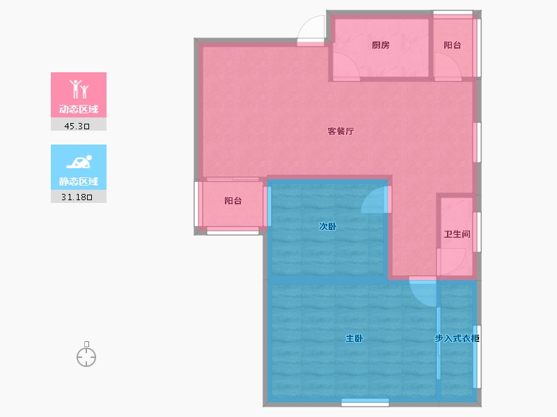 广东省-深圳市-玮鹏花园-68.24-户型库-动静分区