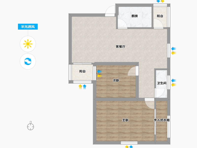 广东省-深圳市-玮鹏花园-68.24-户型库-采光通风