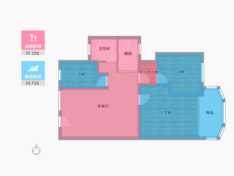 广东省-深圳市-长城一花园-63.43-户型库-动静分区