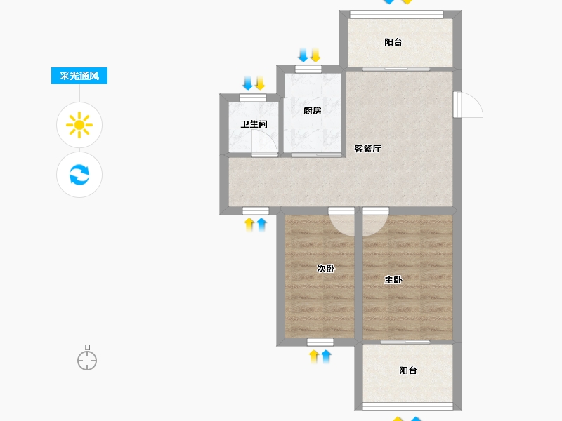 广东省-深圳市-长城一花园-54.02-户型库-采光通风