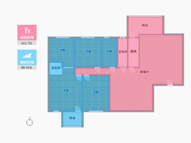 广东省-深圳市-振业翠海花园-172.46-户型库-动静分区