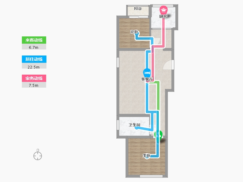 河北省-邢台市-绿城诚园-69.60-户型库-动静线