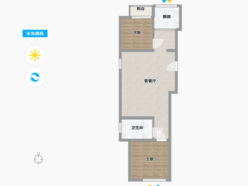 河北省-邢台市-绿城诚园-69.60-户型库-采光通风