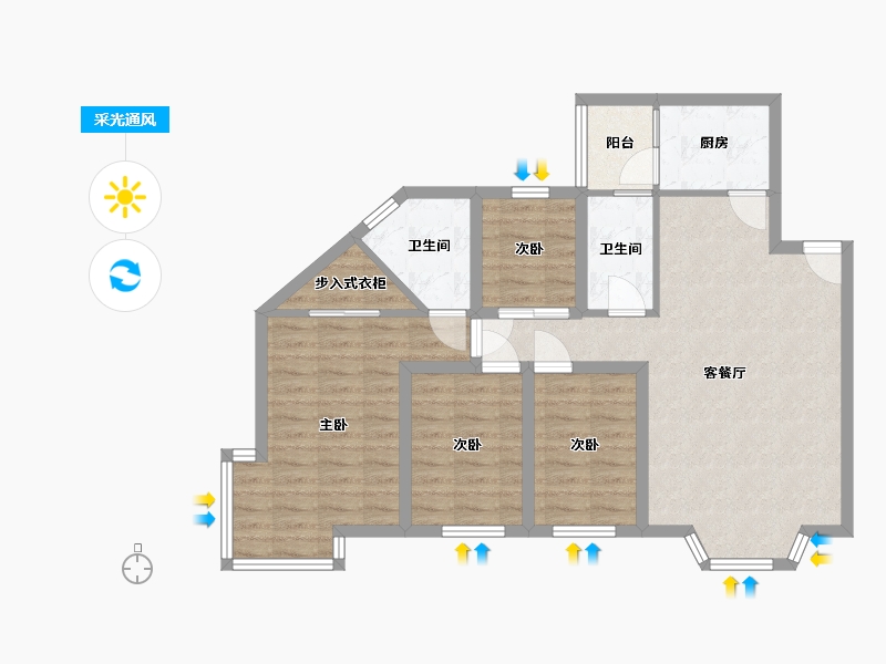 广东省-深圳市-福田花园-83.16-户型库-采光通风