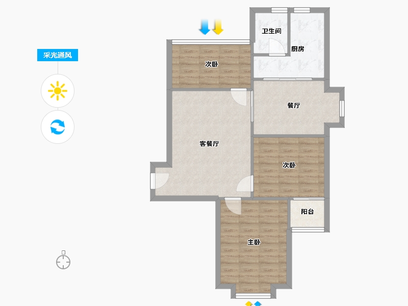 山东省-济南市-伴云居-79.00-户型库-采光通风