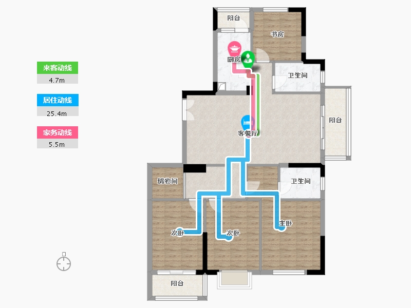 浙江省-杭州市-盈翠雅苑-131.44-户型库-动静线